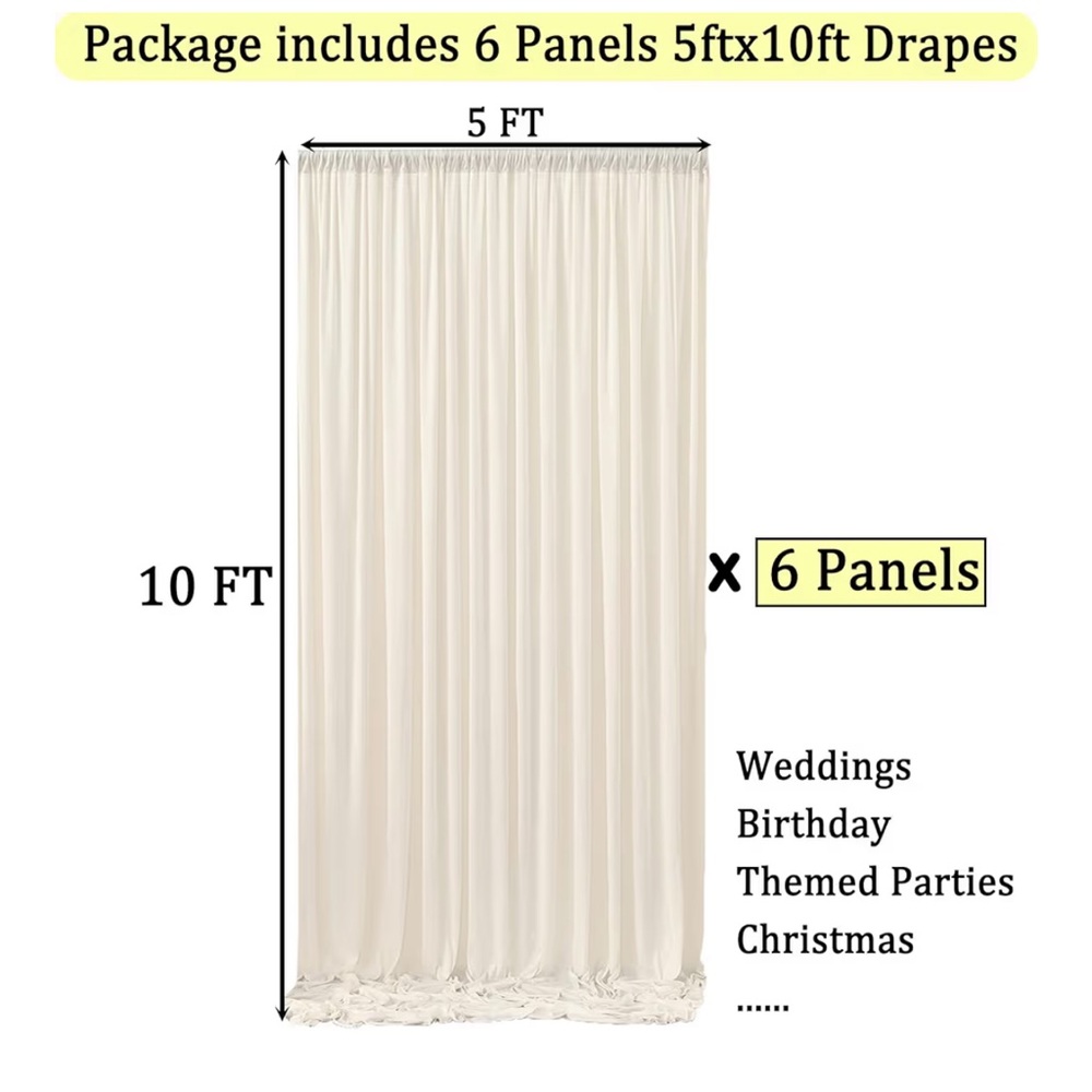 30ft x 10ft Ivory Backdrop - Picture 6 of 7